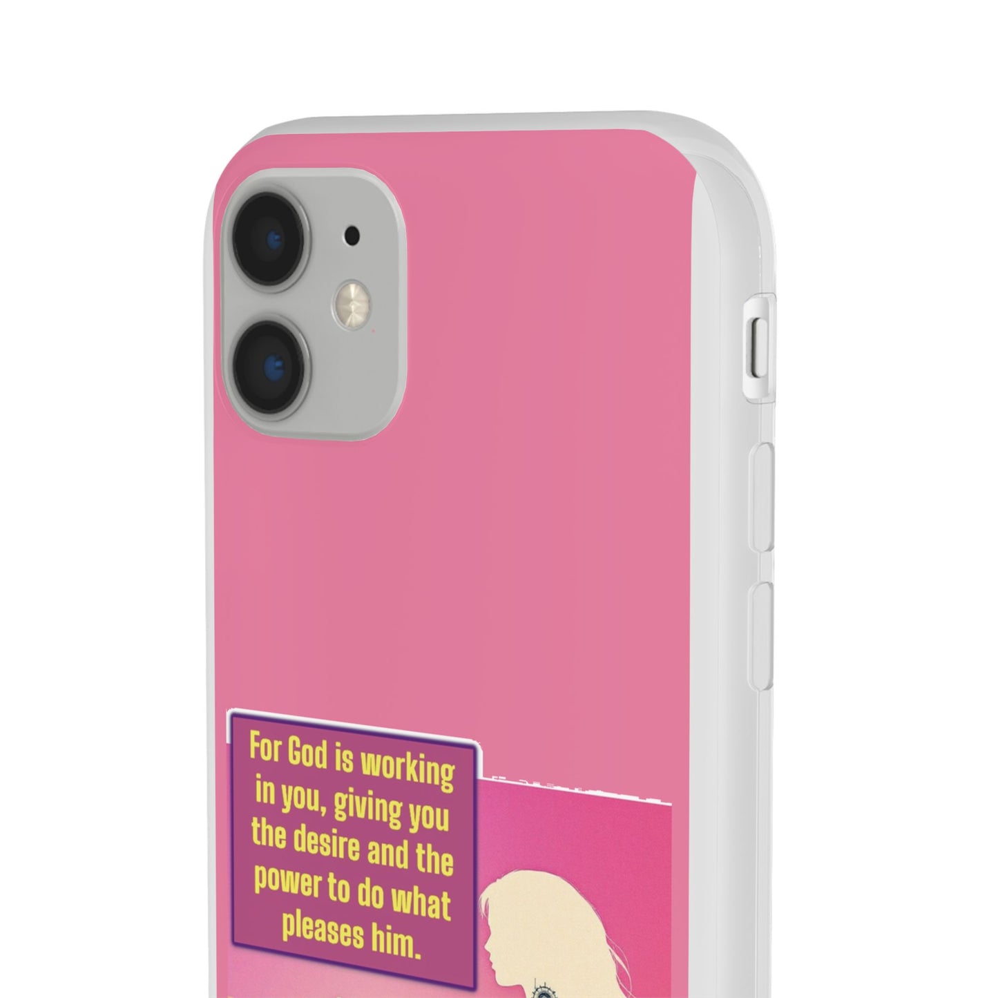 Motivational Flexi Case, Inspirational Phone Cover, Cute Gift for Friends, Faith-Based Protector, Unique Tech Accessory