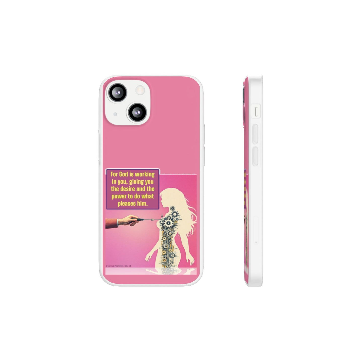 Motivational Flexi Case, Inspirational Phone Cover, Cute Gift for Friends, Faith-Based Protector, Unique Tech Accessory