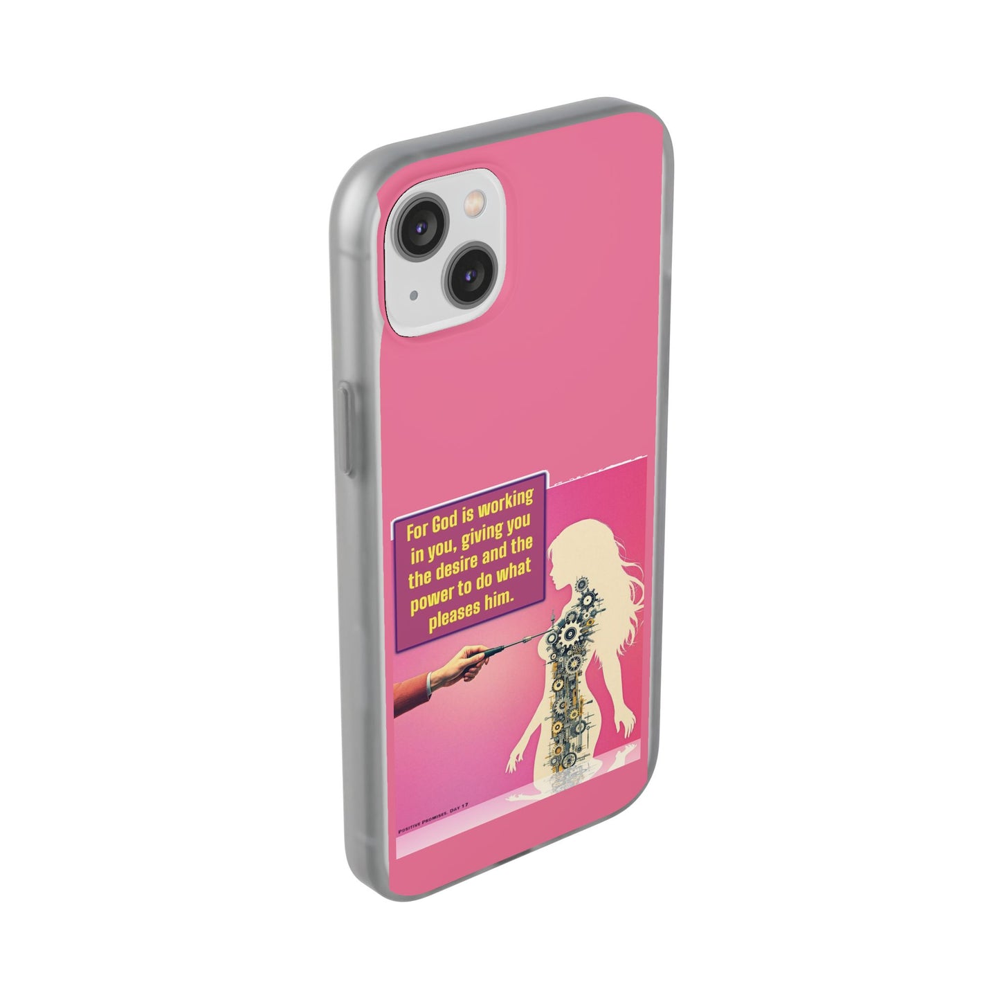 Motivational Flexi Case, Inspirational Phone Cover, Cute Gift for Friends, Faith-Based Protector, Unique Tech Accessory