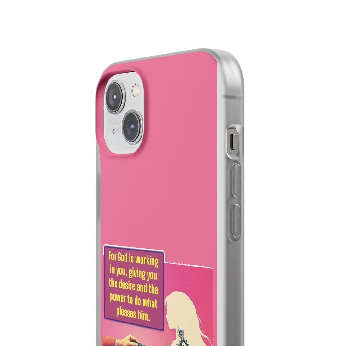 Motivational Flexi Case, Inspirational Phone Cover, Cute Gift for Friends, Faith-Based Protector, Unique Tech Accessory