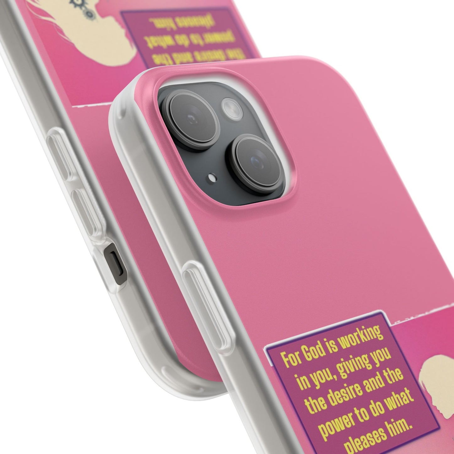 Motivational Flexi Case, Inspirational Phone Cover, Cute Gift for Friends, Faith-Based Protector, Unique Tech Accessory