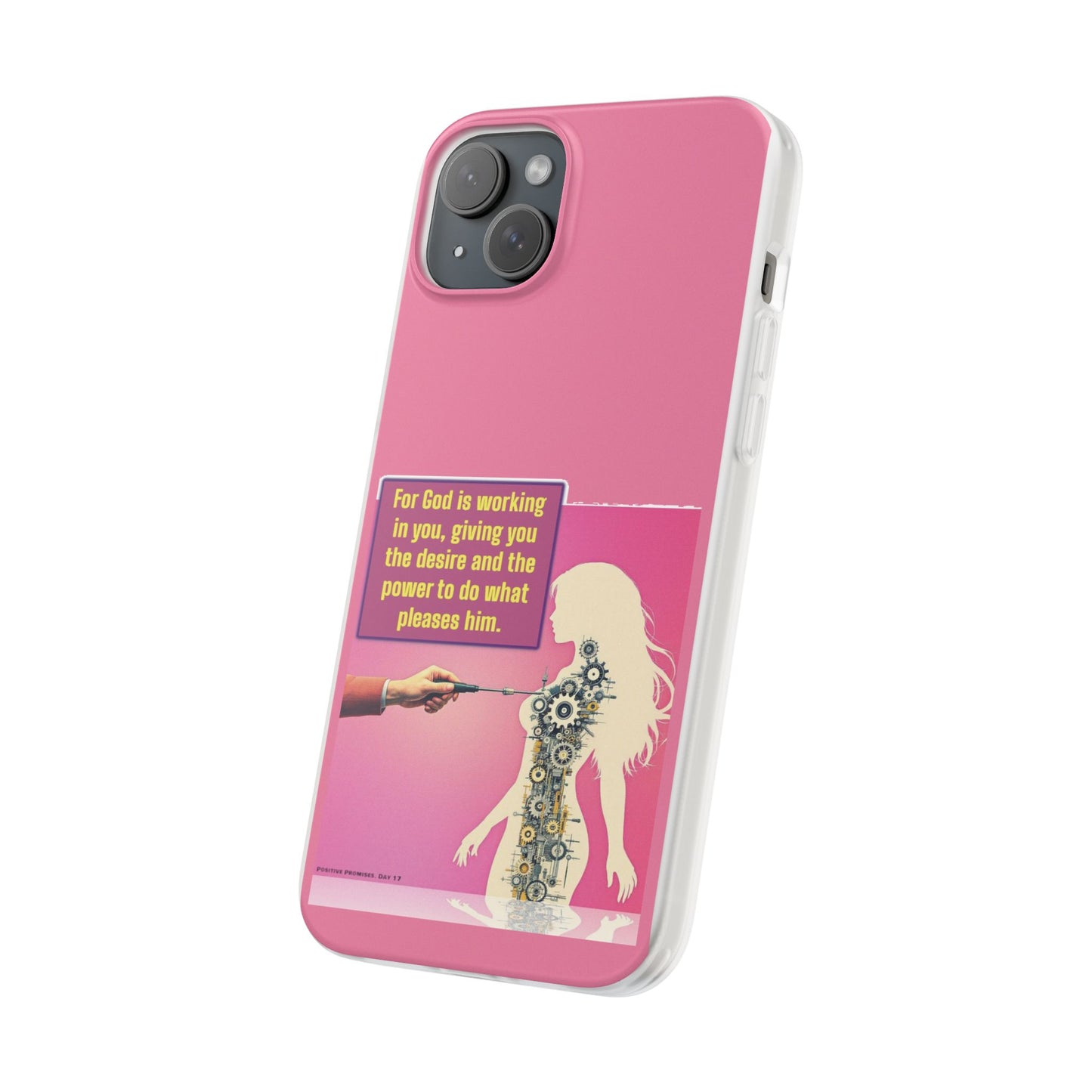 Motivational Flexi Case, Inspirational Phone Cover, Cute Gift for Friends, Faith-Based Protector, Unique Tech Accessory