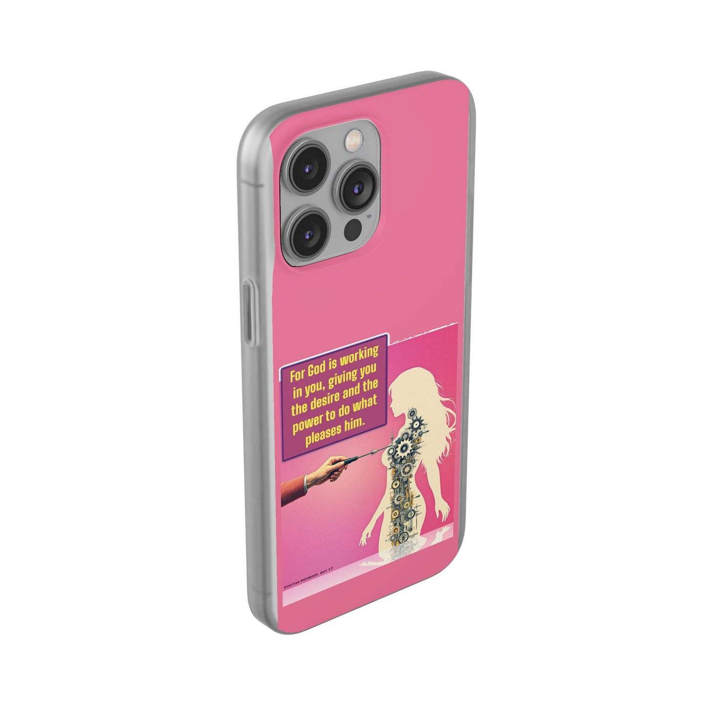 Motivational Flexi Case, Inspirational Phone Cover, Cute Gift for Friends, Faith-Based Protector, Unique Tech Accessory