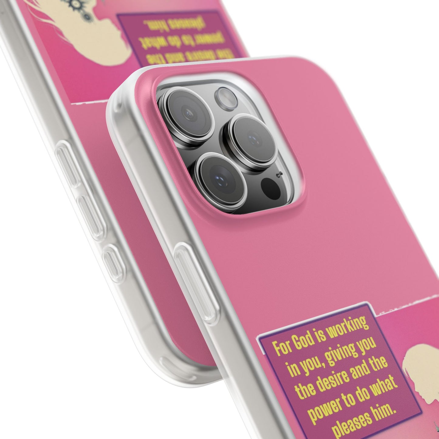 Motivational Flexi Case, Inspirational Phone Cover, Cute Gift for Friends, Faith-Based Protector, Unique Tech Accessory