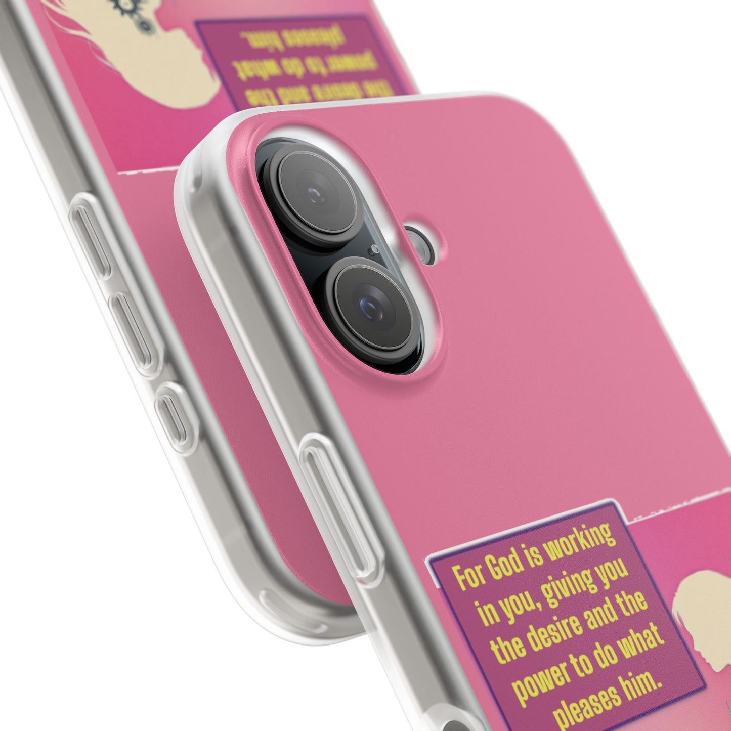 Motivational Flexi Case, Inspirational Phone Cover, Cute Gift for Friends, Faith-Based Protector, Unique Tech Accessory