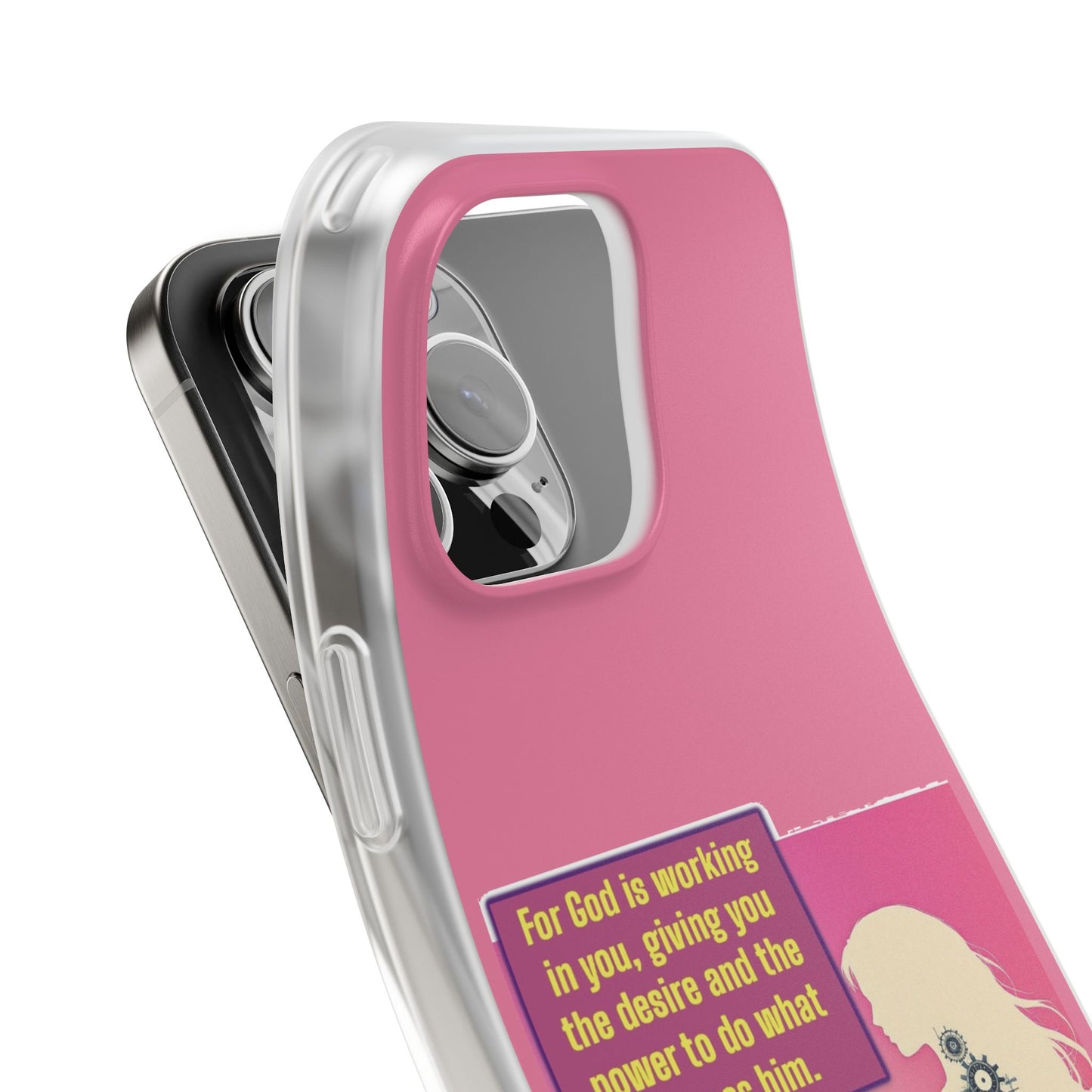 Motivational Flexi Case, Inspirational Phone Cover, Cute Gift for Friends, Faith-Based Protector, Unique Tech Accessory