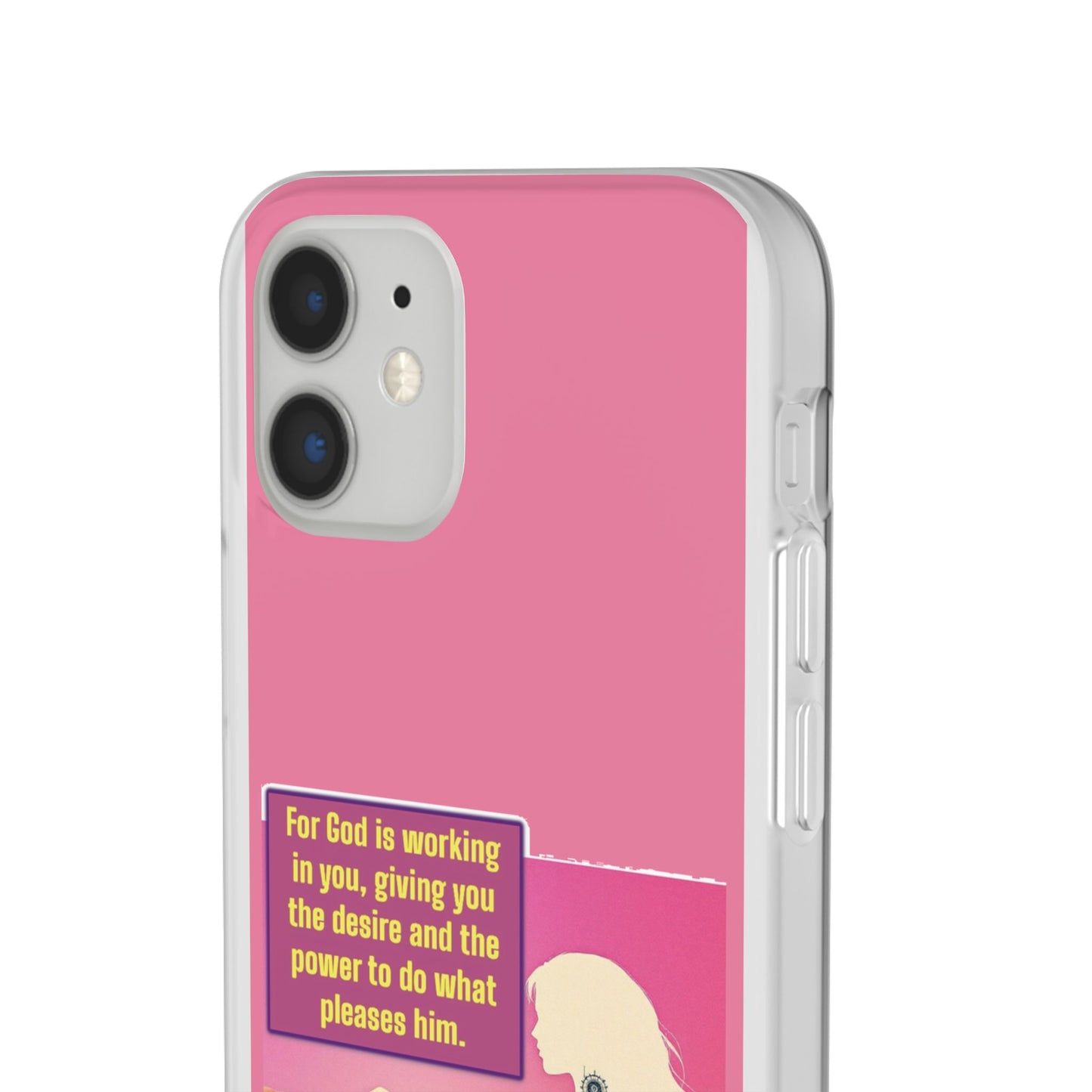 Motivational Flexi Case, Inspirational Phone Cover, Cute Gift for Friends, Faith-Based Protector, Unique Tech Accessory