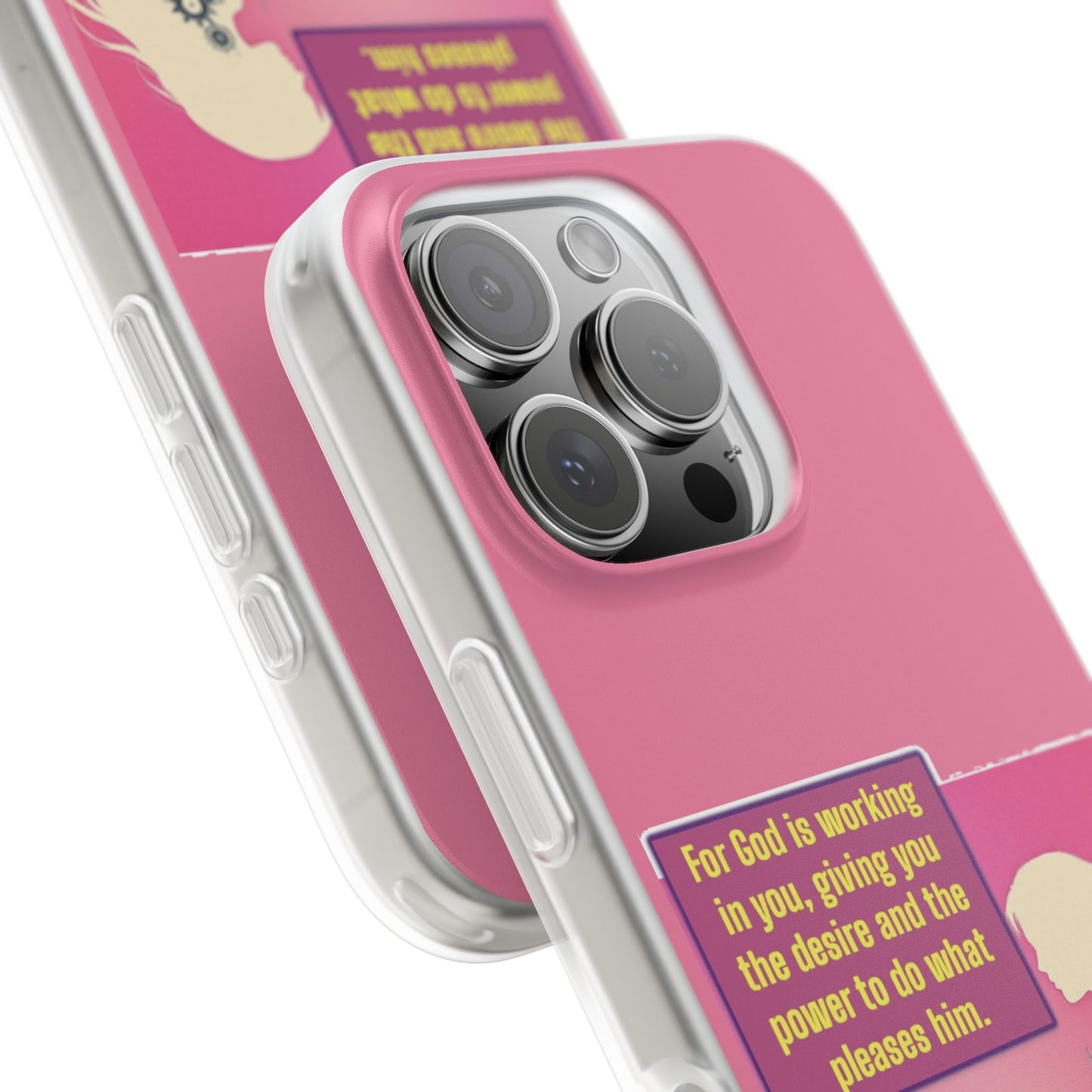 Motivational Flexi Case, Inspirational Phone Cover, Cute Gift for Friends, Faith-Based Protector, Unique Tech Accessory