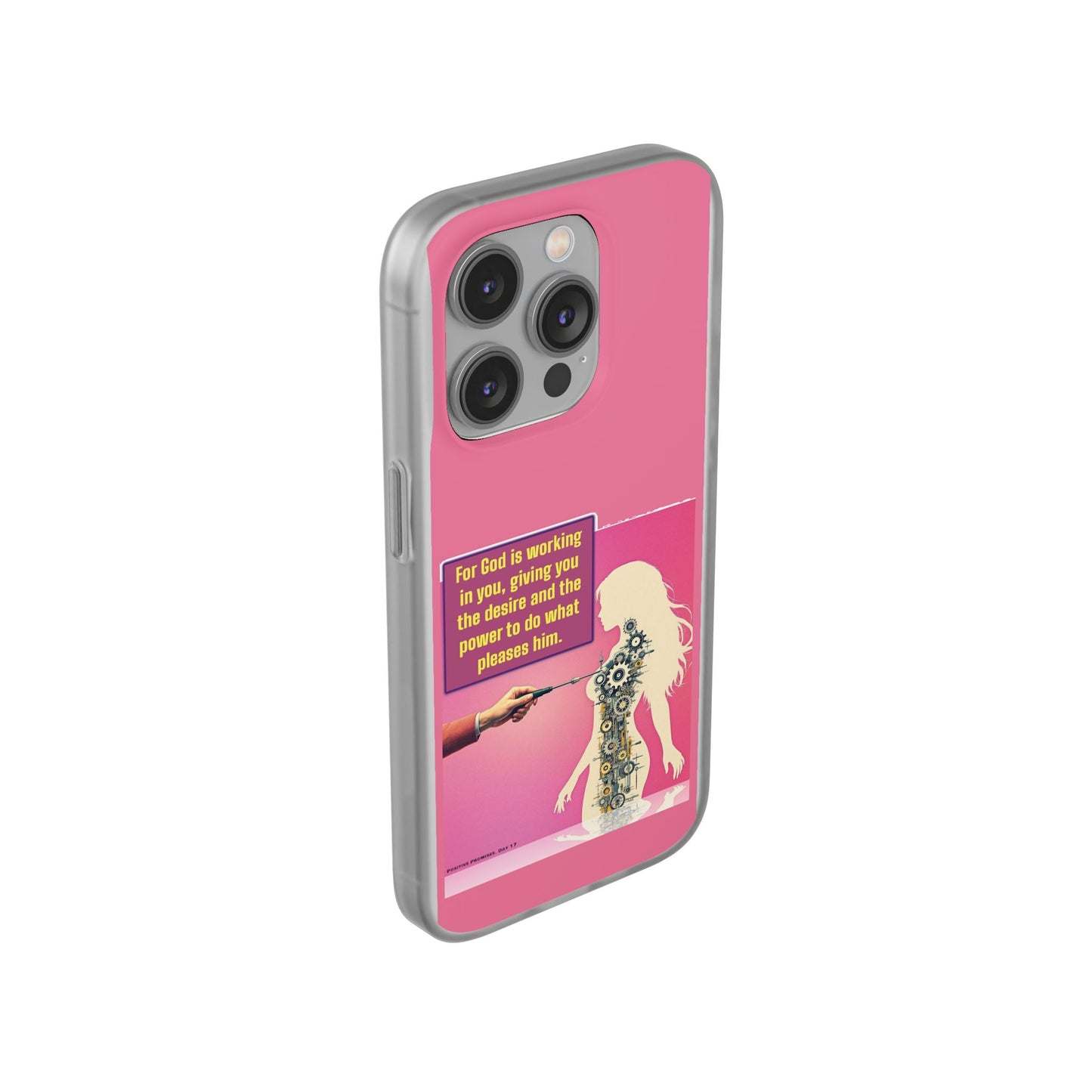 Motivational Flexi Case, Inspirational Phone Cover, Cute Gift for Friends, Faith-Based Protector, Unique Tech Accessory