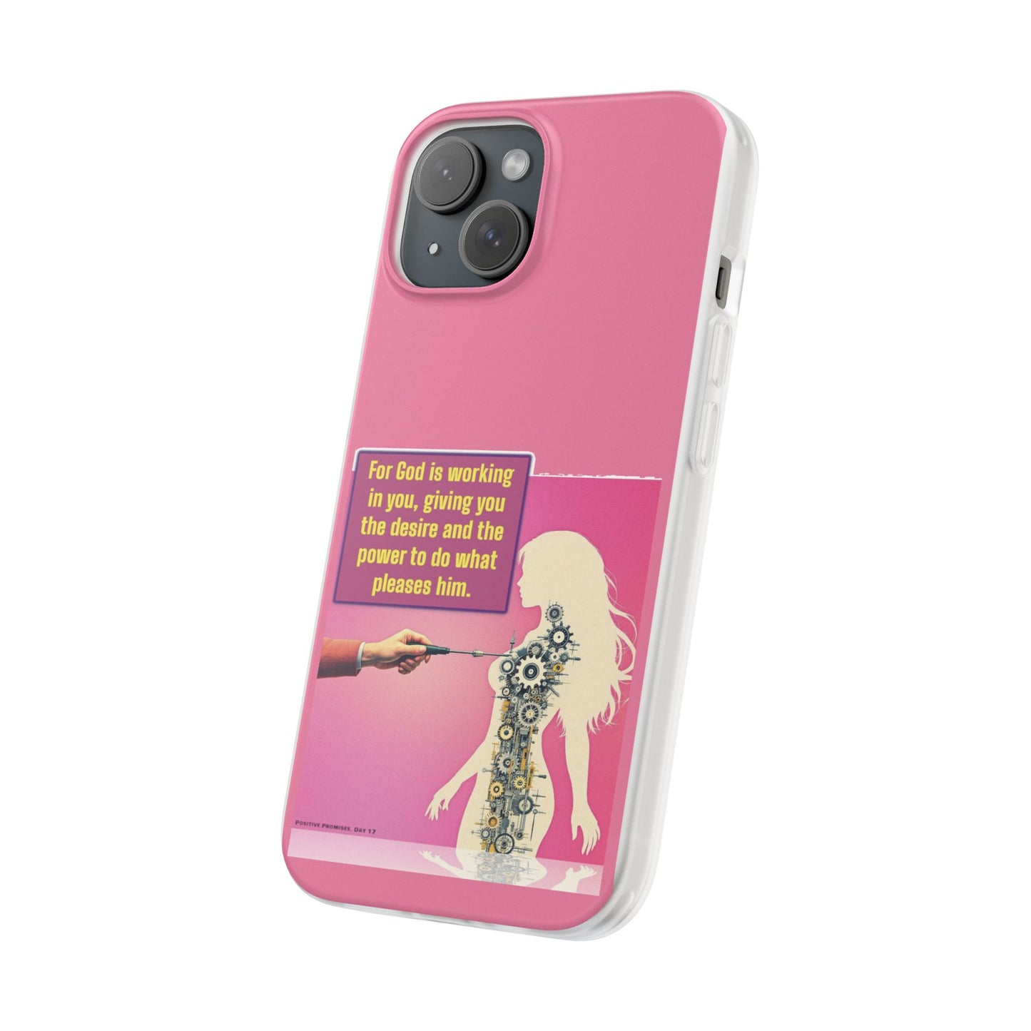 Motivational Flexi Case, Inspirational Phone Cover, Cute Gift for Friends, Faith-Based Protector, Unique Tech Accessory