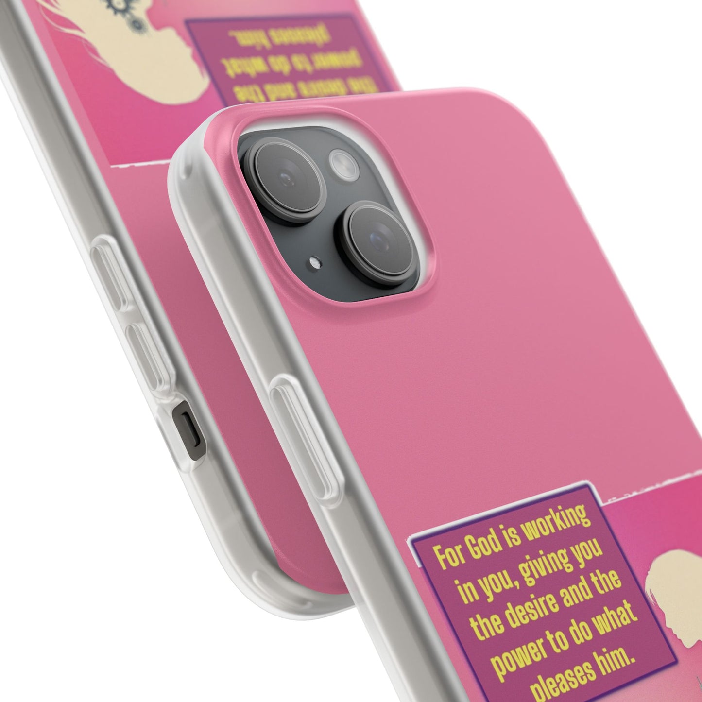 Motivational Flexi Case, Inspirational Phone Cover, Cute Gift for Friends, Faith-Based Protector, Unique Tech Accessory