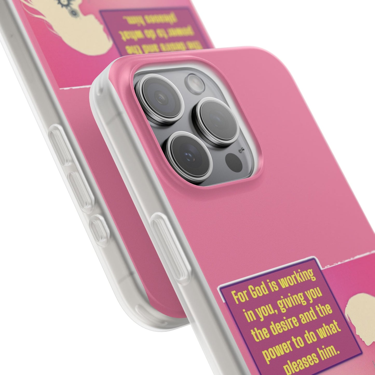 Motivational Flexi Case, Inspirational Phone Cover, Cute Gift for Friends, Faith-Based Protector, Unique Tech Accessory