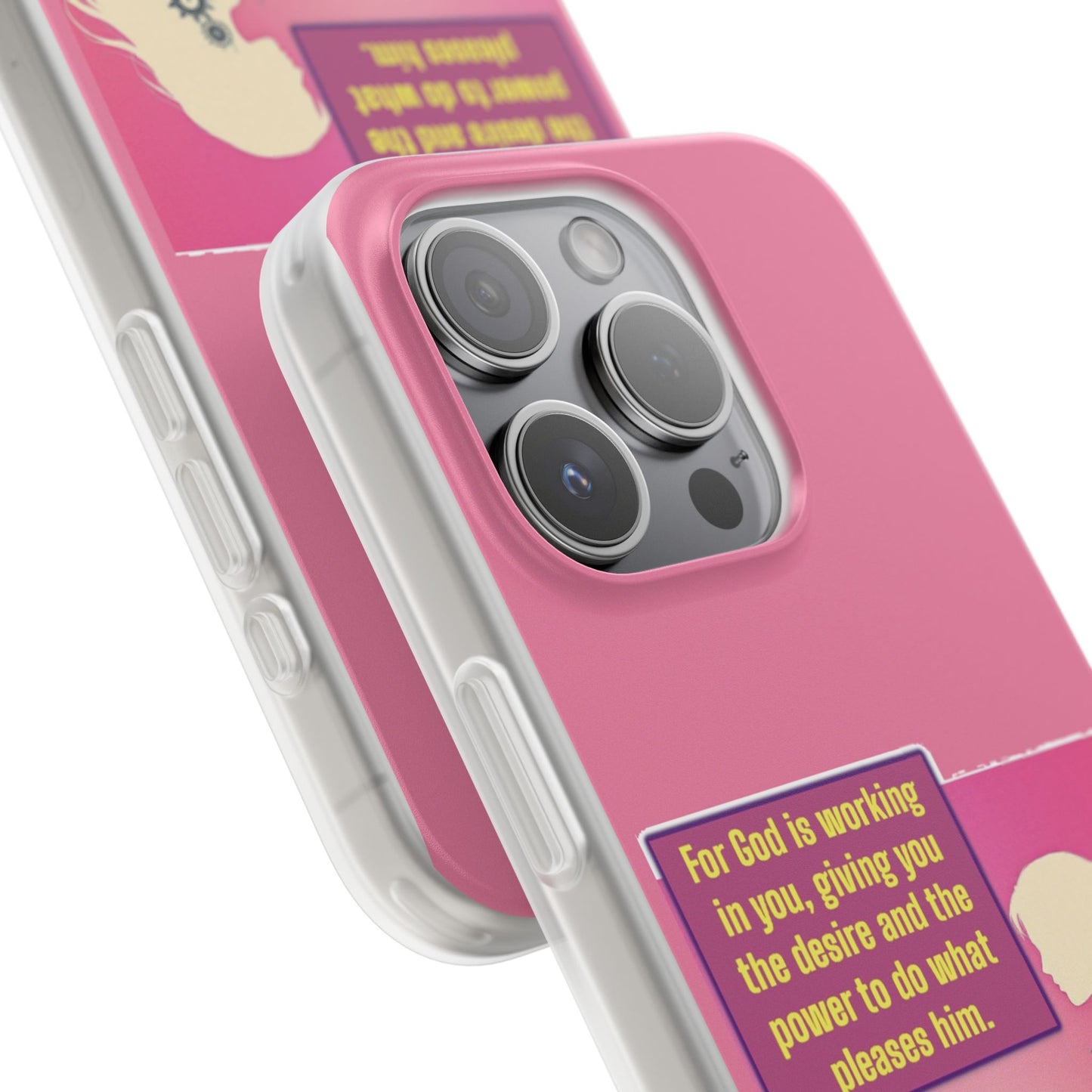 Motivational Flexi Case, Inspirational Phone Cover, Cute Gift for Friends, Faith-Based Protector, Unique Tech Accessory