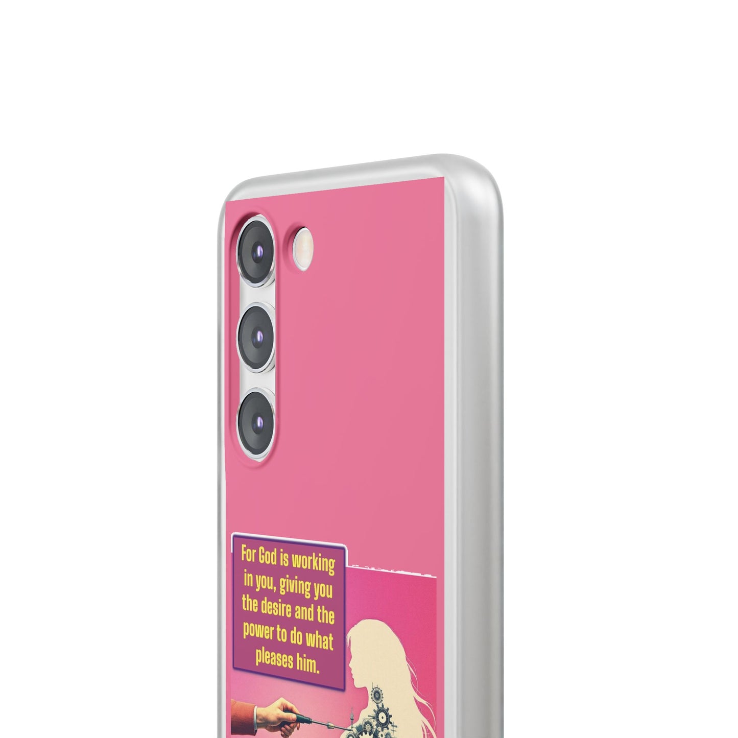 Motivational Flexi Case, Inspirational Phone Cover, Cute Gift for Friends, Faith-Based Protector, Unique Tech Accessory