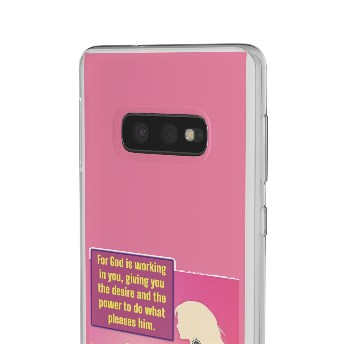 Motivational Flexi Case, Inspirational Phone Cover, Cute Gift for Friends, Faith-Based Protector, Unique Tech Accessory