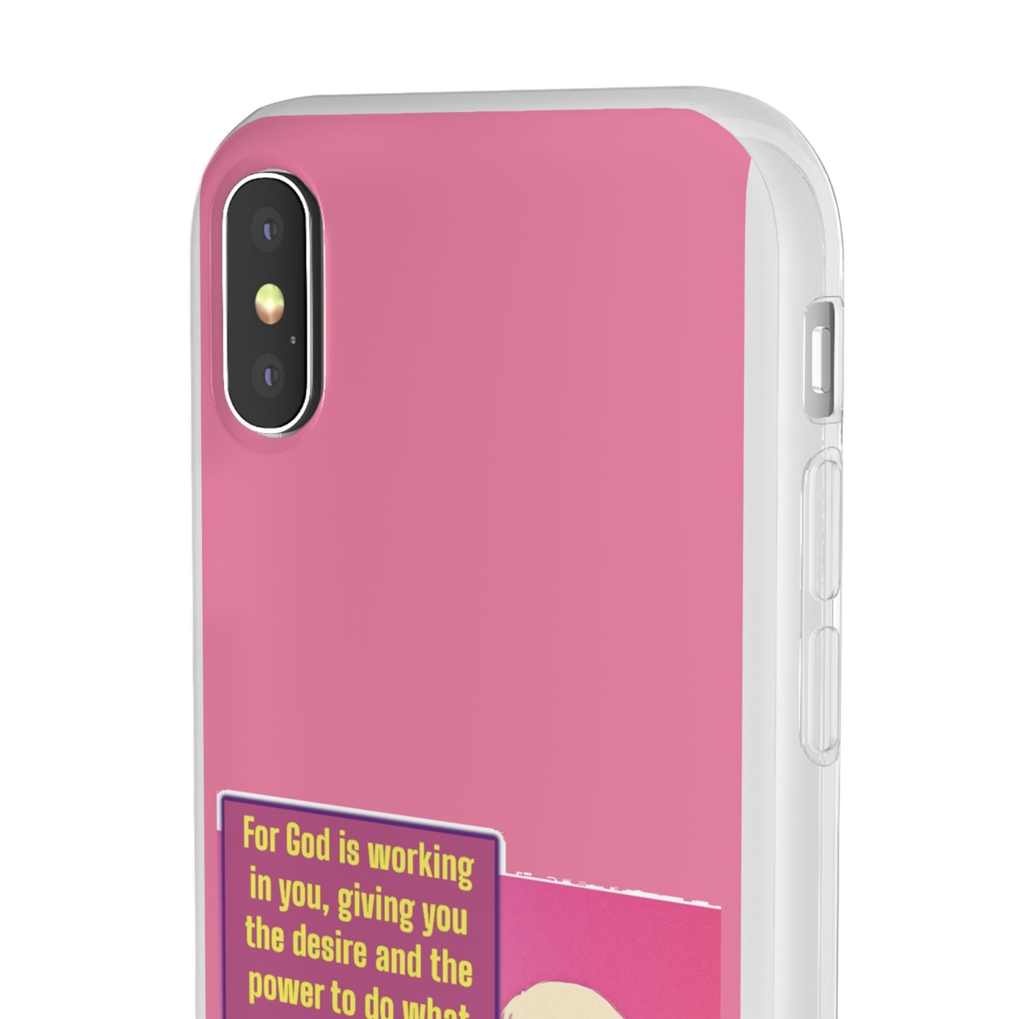 Motivational Flexi Case, Inspirational Phone Cover, Cute Gift for Friends, Faith-Based Protector, Unique Tech Accessory