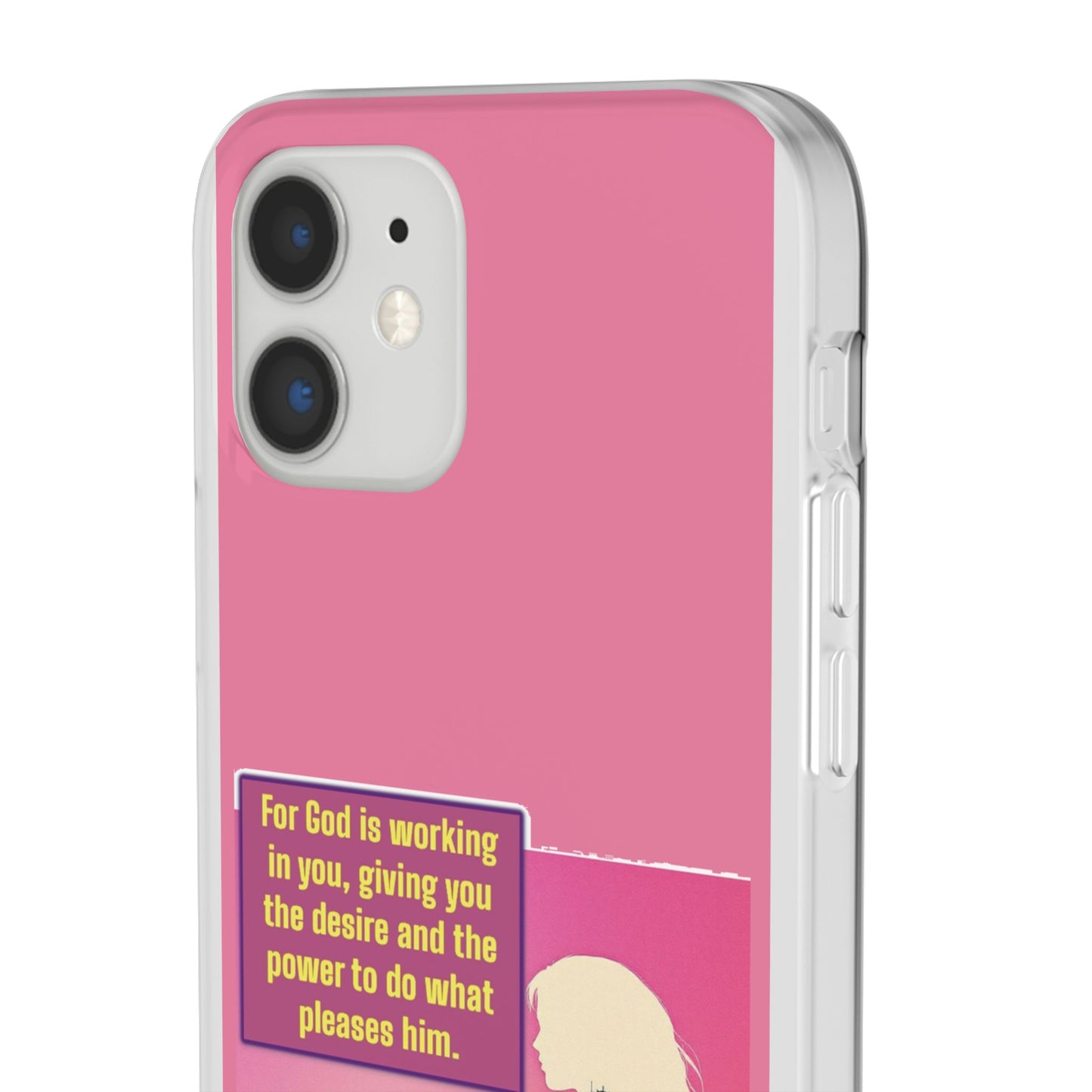 Motivational Flexi Case, Inspirational Phone Cover, Cute Gift for Friends, Faith-Based Protector, Unique Tech Accessory