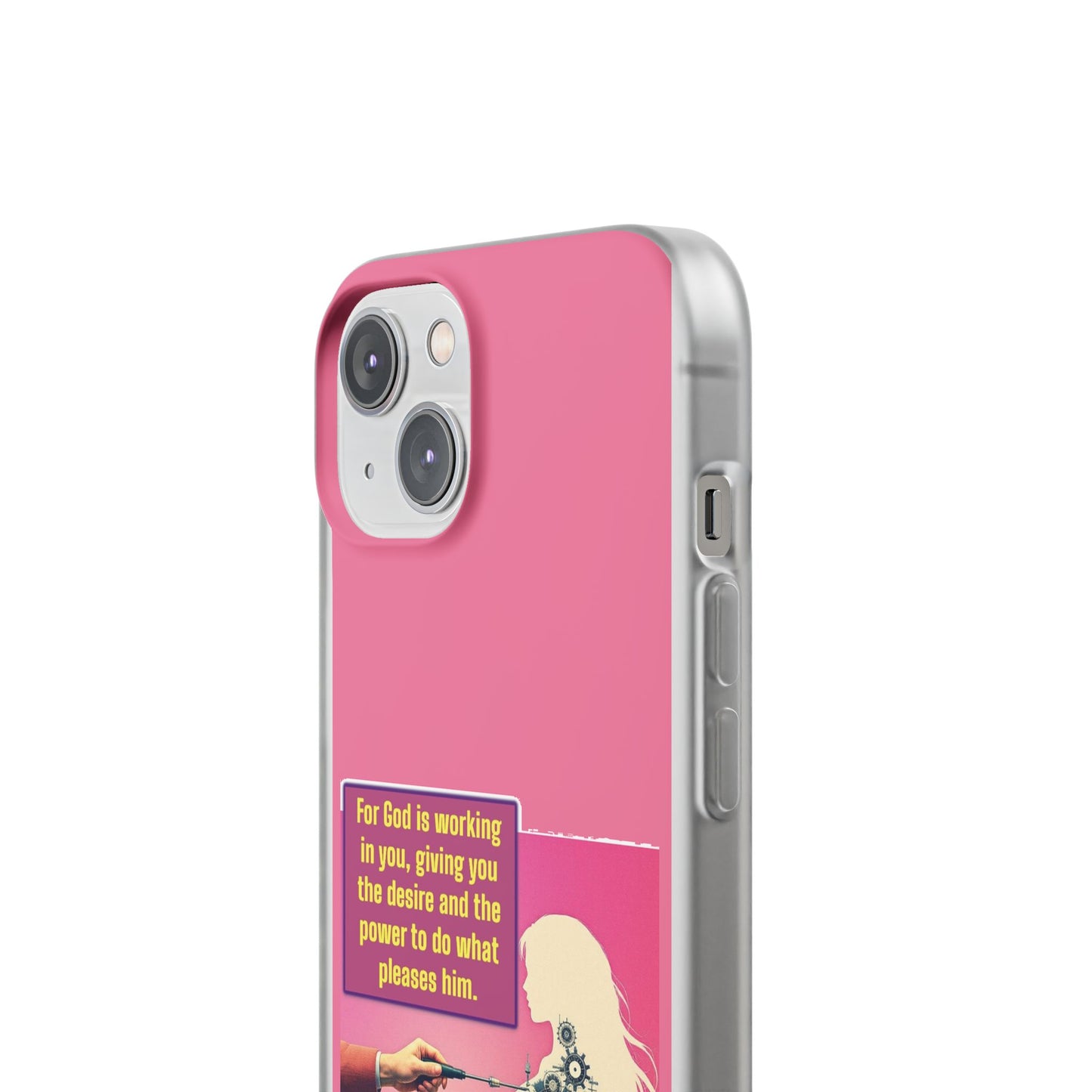 Motivational Flexi Case, Inspirational Phone Cover, Cute Gift for Friends, Faith-Based Protector, Unique Tech Accessory