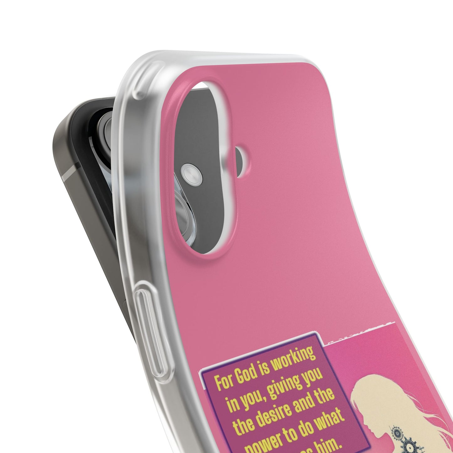 Motivational Flexi Case, Inspirational Phone Cover, Cute Gift for Friends, Faith-Based Protector, Unique Tech Accessory