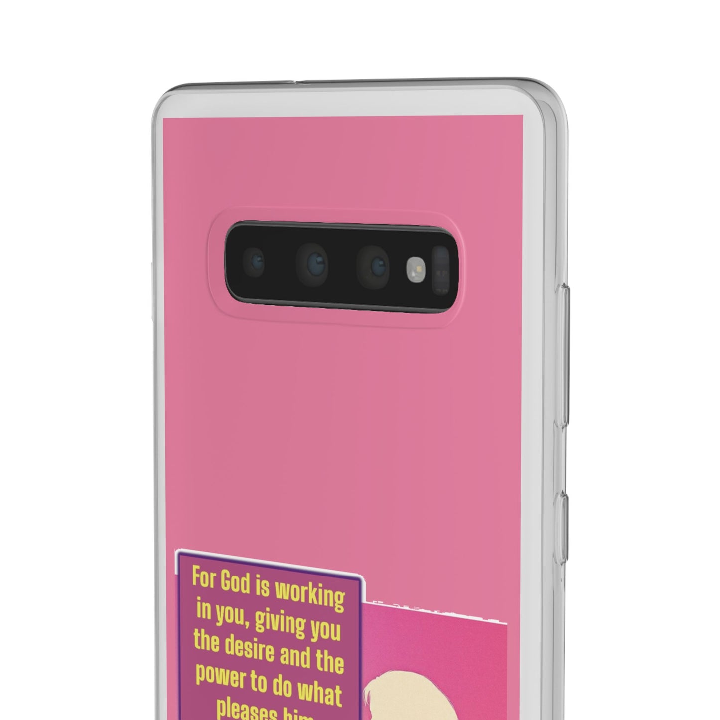 Motivational Flexi Case, Inspirational Phone Cover, Cute Gift for Friends, Faith-Based Protector, Unique Tech Accessory