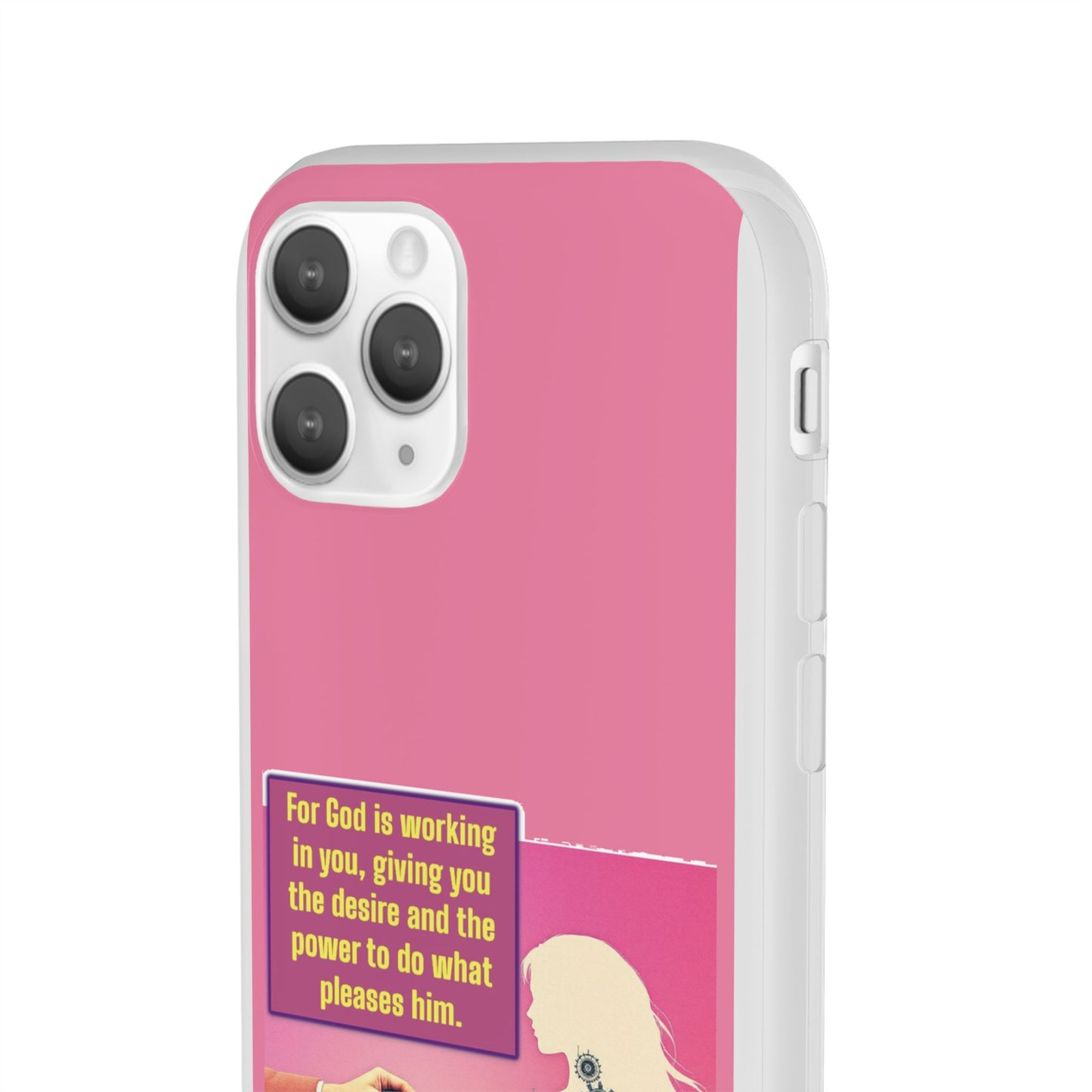 Motivational Flexi Case, Inspirational Phone Cover, Cute Gift for Friends, Faith-Based Protector, Unique Tech Accessory