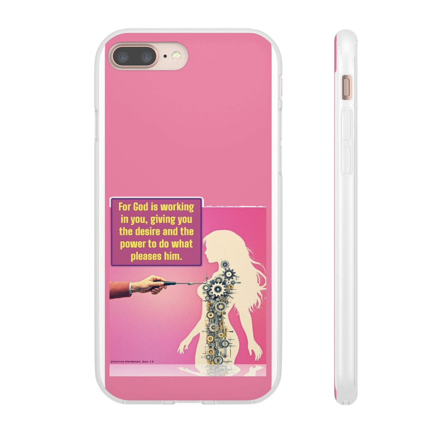 Motivational Flexi Case, Inspirational Phone Cover, Cute Gift for Friends, Faith-Based Protector, Unique Tech Accessory