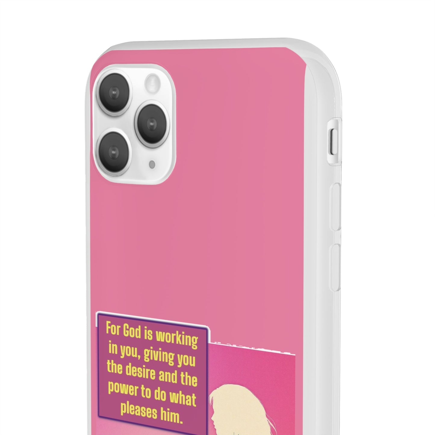 Motivational Flexi Case, Inspirational Phone Cover, Cute Gift for Friends, Faith-Based Protector, Unique Tech Accessory