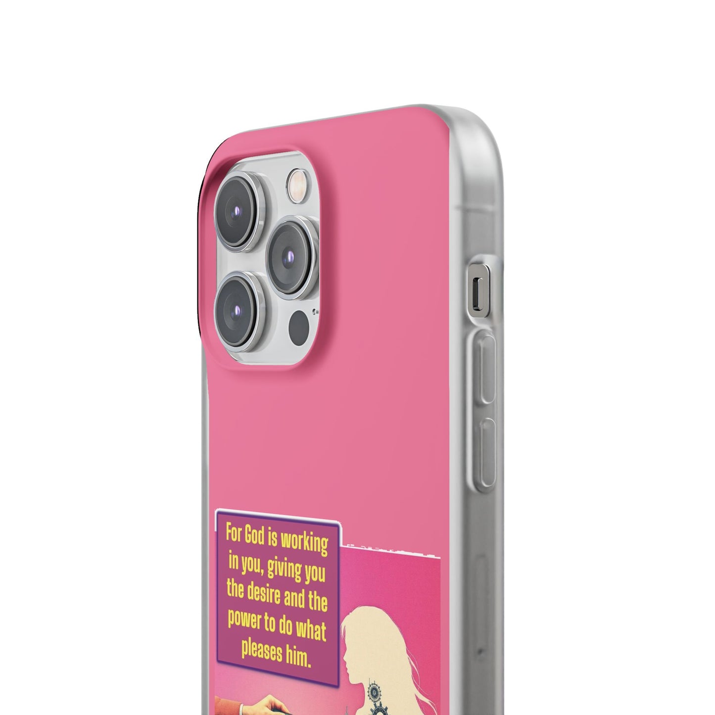 Motivational Flexi Case, Inspirational Phone Cover, Cute Gift for Friends, Faith-Based Protector, Unique Tech Accessory