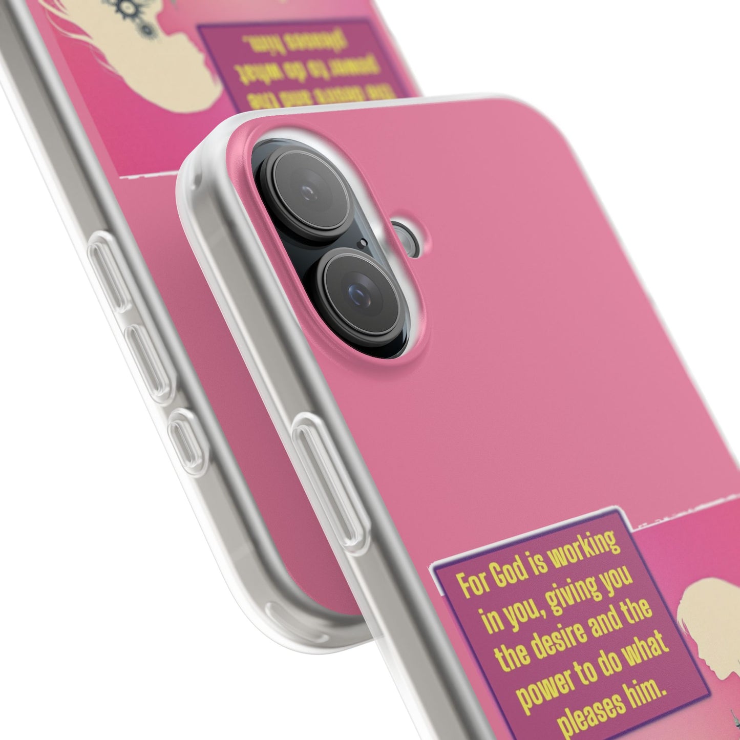 Motivational Flexi Case, Inspirational Phone Cover, Cute Gift for Friends, Faith-Based Protector, Unique Tech Accessory