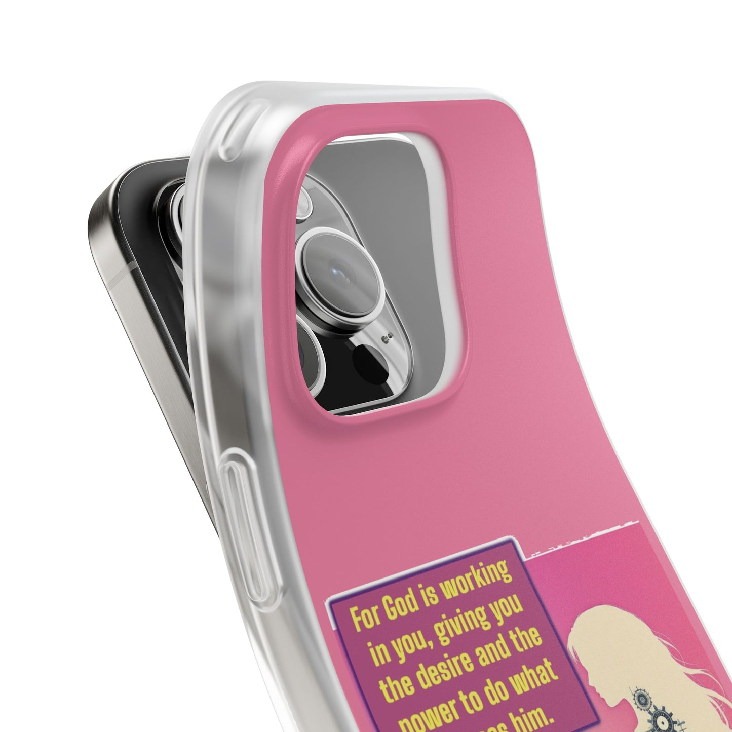 Motivational Flexi Case, Inspirational Phone Cover, Cute Gift for Friends, Faith-Based Protector, Unique Tech Accessory