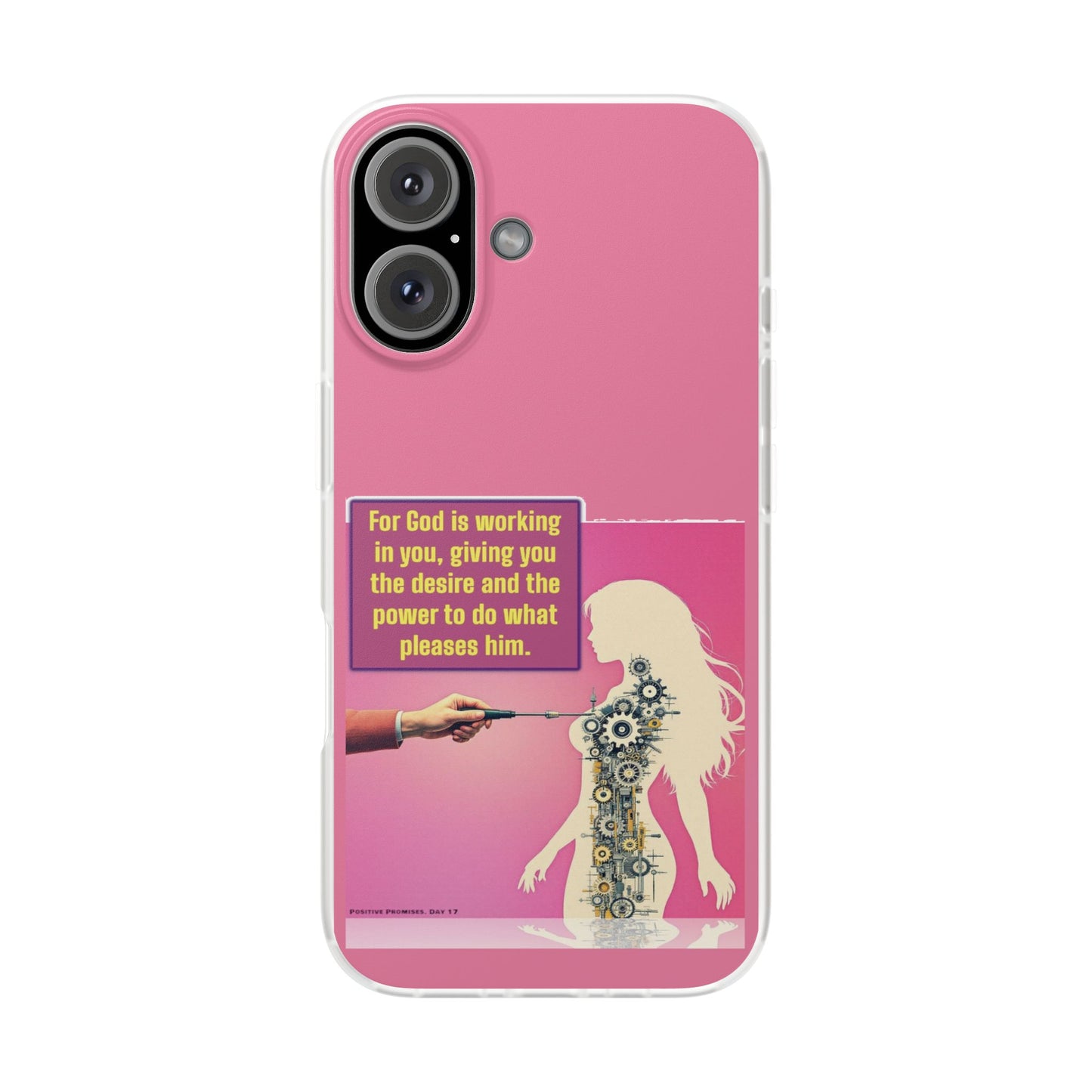 Motivational Flexi Case, Inspirational Phone Cover, Cute Gift for Friends, Faith-Based Protector, Unique Tech Accessory