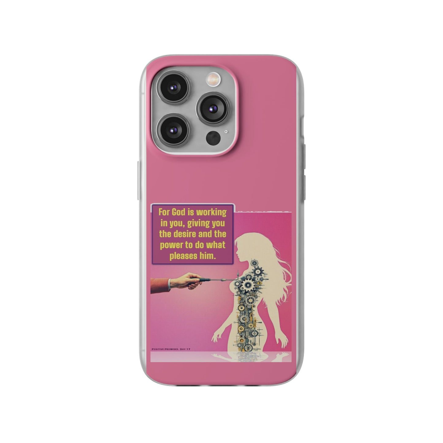 Motivational Flexi Case, Inspirational Phone Cover, Cute Gift for Friends, Faith-Based Protector, Unique Tech Accessory