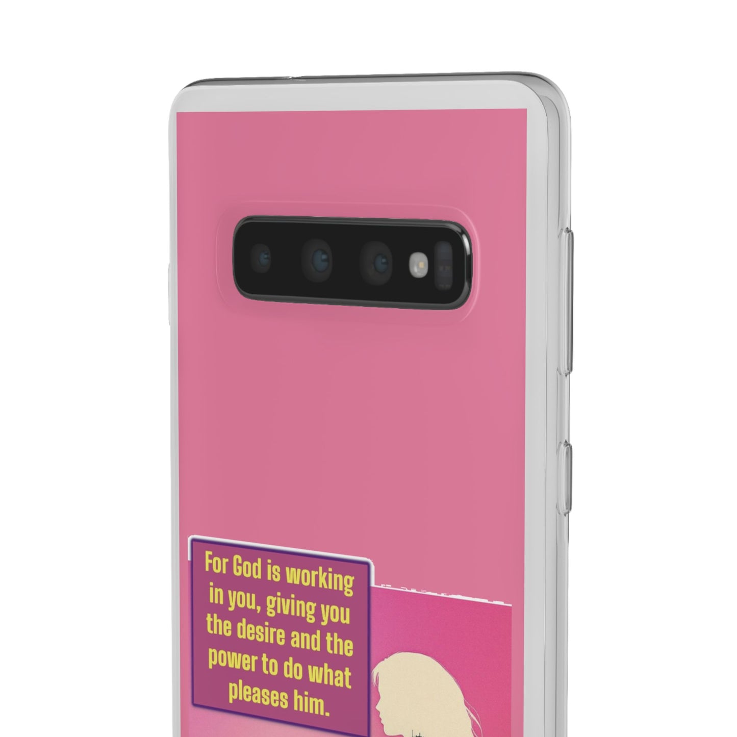 Motivational Flexi Case, Inspirational Phone Cover, Cute Gift for Friends, Faith-Based Protector, Unique Tech Accessory