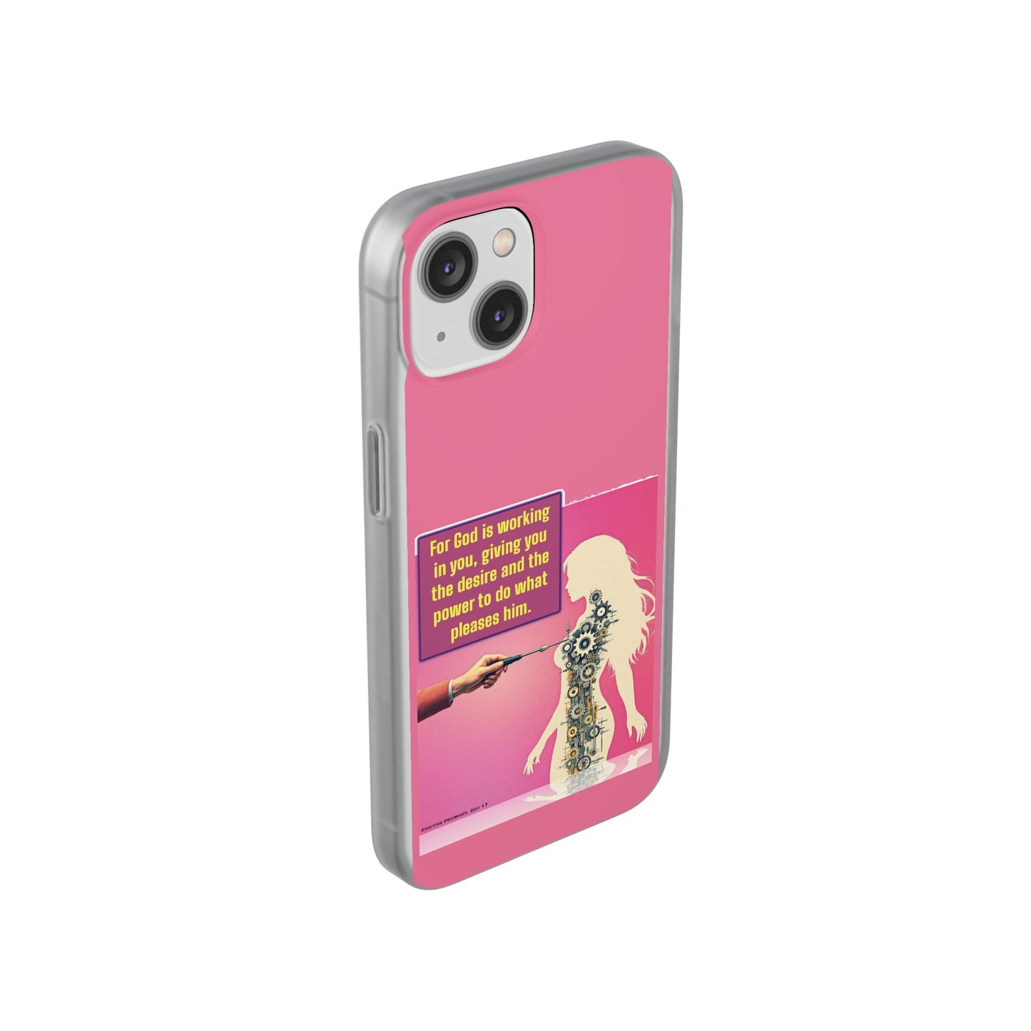 Motivational Flexi Case, Inspirational Phone Cover, Cute Gift for Friends, Faith-Based Protector, Unique Tech Accessory