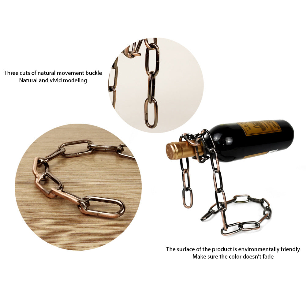 Magic Iron Chain Wine Bottle Holder - Positive Promises SLM