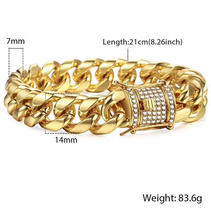 Miami Gold Curb Cuban Bracelet - Positive Promises SLM